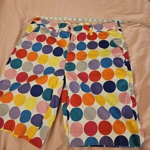 LoudMouth Ladies Stretch Golf Shorts in Multicolor Disco Ball Dot Print‎ Size 36